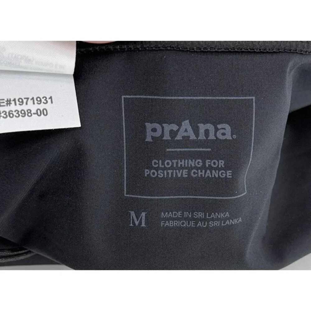 NWT prAna Summer Wave Black Bikini‎ Swim Bottoms Sz Medium Minimalist